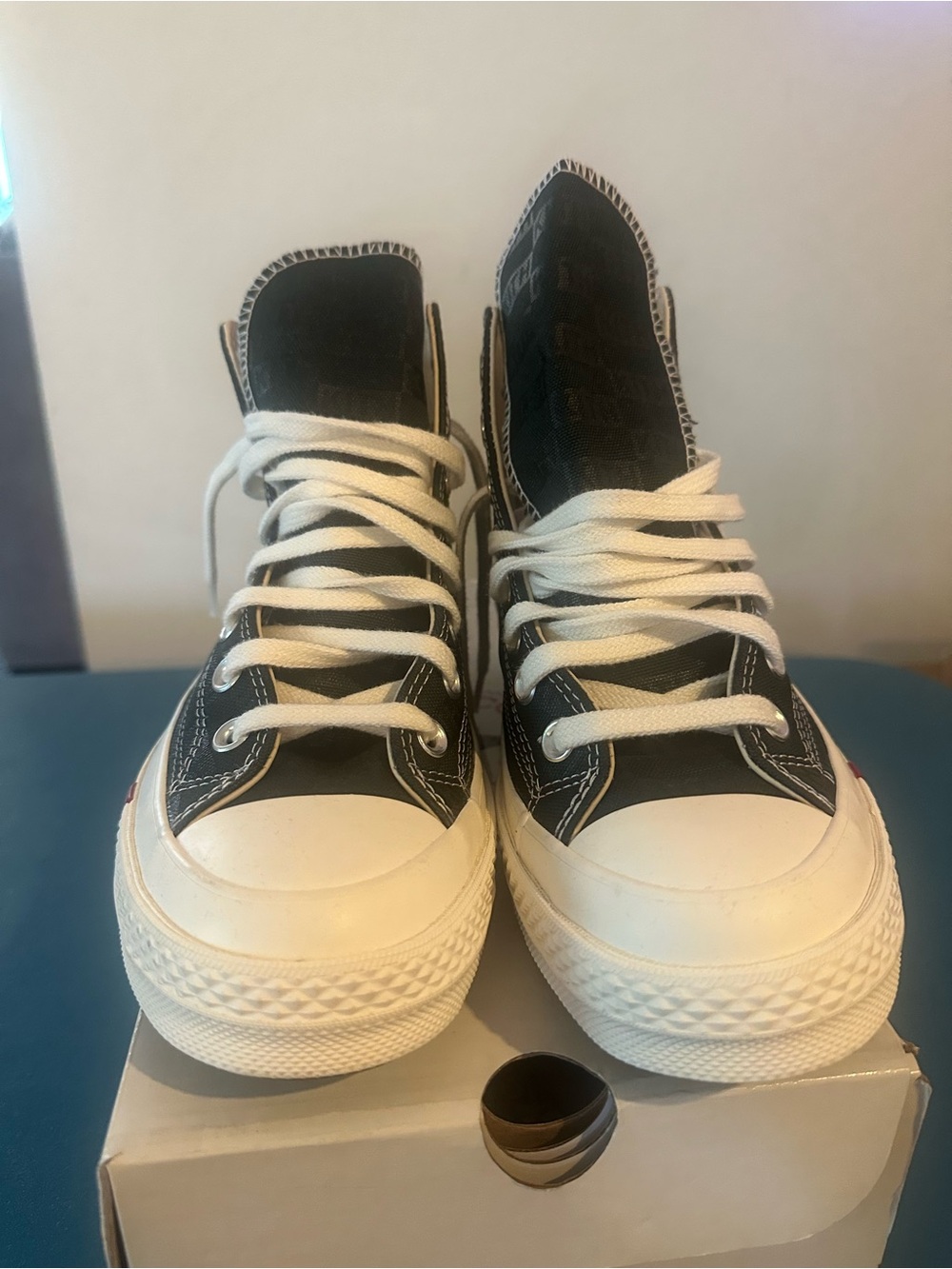Kith x converse Black and White Canvas High-Top Sneakers